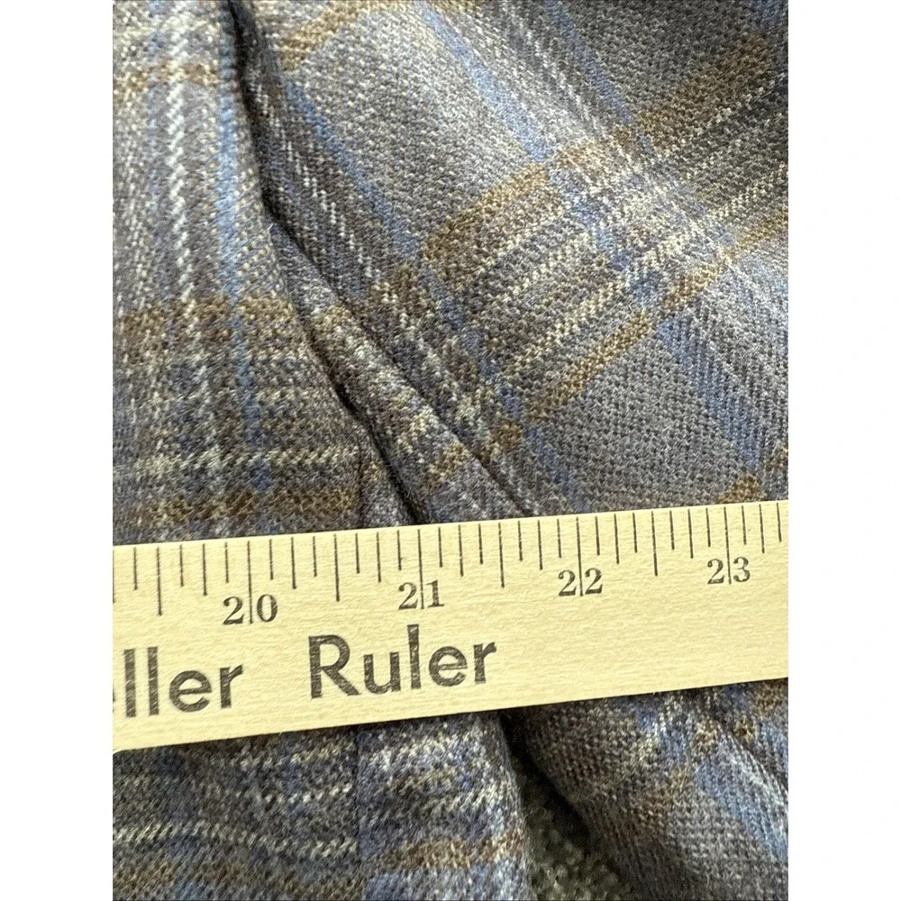 Mens 48R Stafford Sport Coat Suit Gray Plaid Wool Cotton Woven Classic Fit